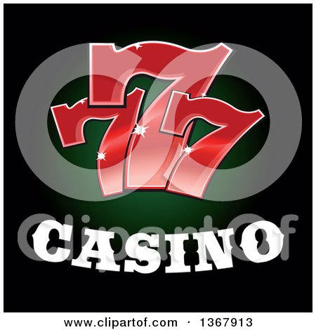 Clipart of Lucky Sevens over Casino Text - Royalty Free Vector Illustration by Vector Tradition SM