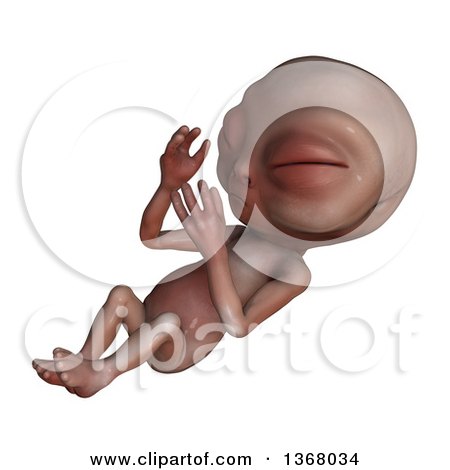 Clipart of a 3d Alien Baby - Royalty Free Illustration by Leo Blanchette