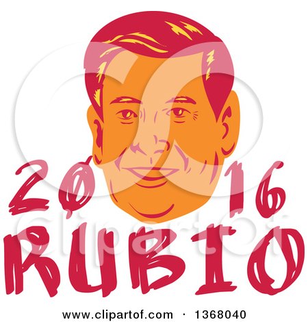 Clipart of a Retro Portrait of Marco Rubio with Text - Royalty Free Vector Illustration by patrimonio
