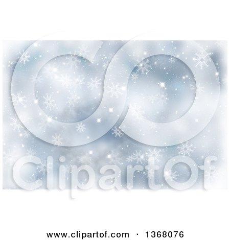 Clipart of a Blue Christmas Snowflake Background - Royalty Free Illustration by KJ Pargeter