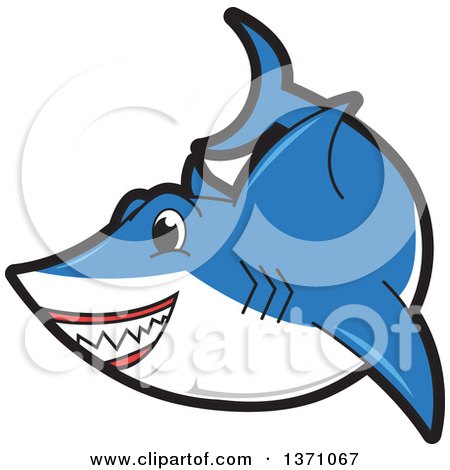 Clipart of a Shark School Mascot Character - Royalty Free Vector Illustration by Mascot Junction