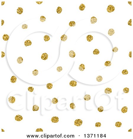 Clipart of a Golden Polka Dot on White Background - Royalty Free Vector Illustration by KJ Pargeter