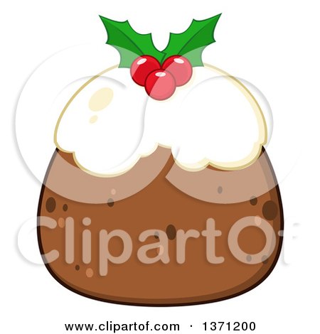 Clipart of a Christmas Pudding Dessert - Royalty Free Vector Illustration by Hit Toon