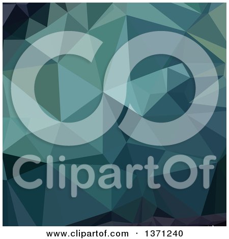 Clipart of a Low Poly Abstract Geometric Background in Metallic Seaweed Green - Royalty Free Vector Illustration by patrimonio