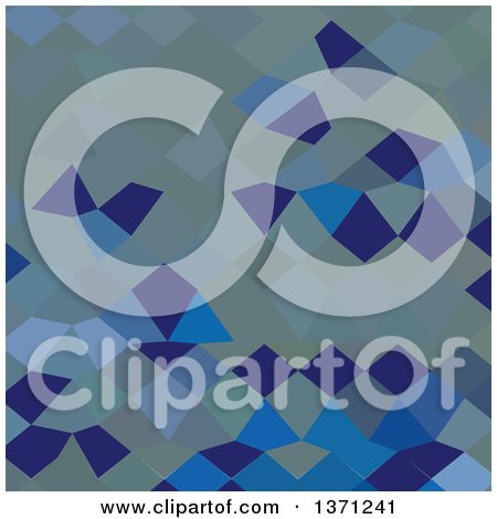 Clipart of a Low Poly Abstract Geometric Background in Blue Pigment - Royalty Free Vector Illustration by patrimonio