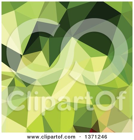 Clipart of a Low Poly Abstract Geometric Background in Electric Lime Green - Royalty Free Vector Illustration by patrimonio