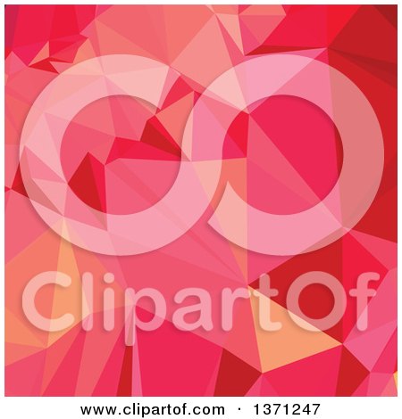 Clipart of a Low Poly Abstract Geometric Background in American Rose Red - Royalty Free Vector Illustration by patrimonio