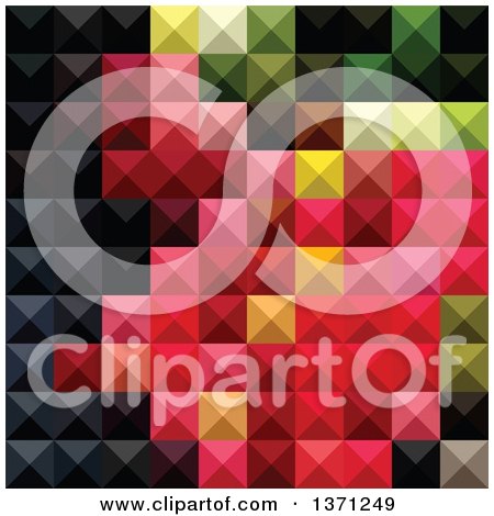 Clipart of an Abstract Geometric Background in Amaranth Red - Royalty Free Vector Illustration by patrimonio