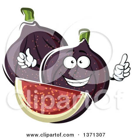 Clipart of a Cartoon Fig Character - Royalty Free Vector Illustration by Vector Tradition SM