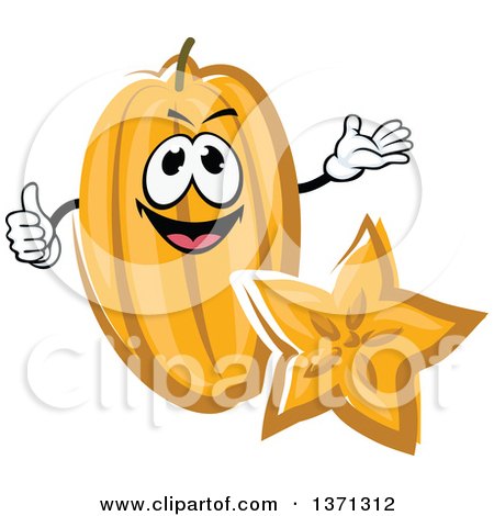 Clipart of a Cartoon Carambola Starfruit Character - Royalty Free Vector Illustration by Vector Tradition SM