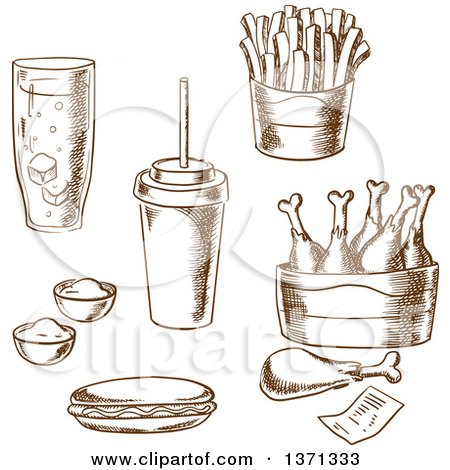 Clipart of Brown Sketched - Royalty Free Vector Illustration by Vector Tradition SM