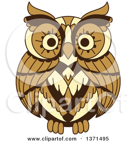 Clipart of a Brown Owl - Royalty Free Vector Illustration by Vector Tradition SM