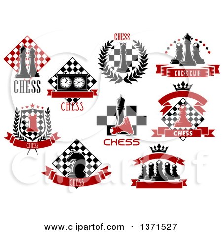 Clipart of Chess Designs and Text - Royalty Free Vector Illustration by Vector Tradition SM
