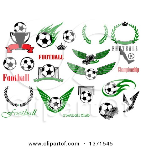 Clipart of Soccer Sports and Text Designs - Royalty Free Vector Illustration by Vector Tradition SM