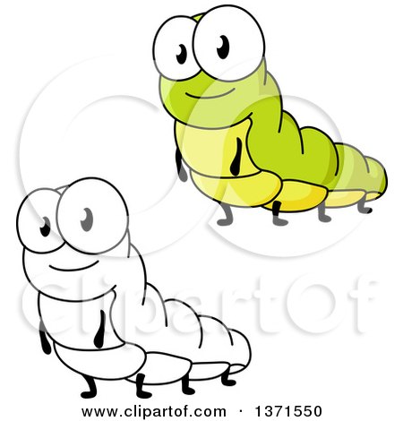 Clipart of Cartoon Caterpillars - Royalty Free Vector Illustration by Vector Tradition SM