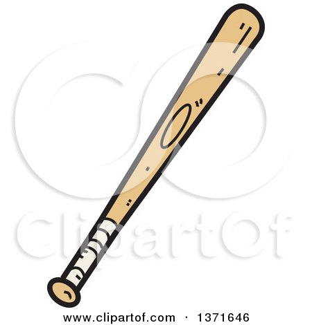 Clipart Of A Wood Baseball Bat - Royalty Free Vector Illustration by Clip Art Mascots