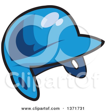 Clipart Of A Blue Baseball Batters Helmet - Royalty Free Vector Illustration by Clip Art Mascots