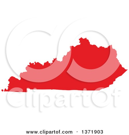 Clipart of a Republican Political Themed Red Silhouetted Shape of the State of Kentucky, USA - Royalty Free Vector Illustration by Jamers