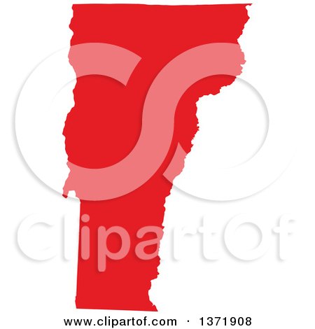 Clipart of a Republican Political Themed Red Silhouetted Shape of the State of Vermont, USA - Royalty Free Vector Illustration by Jamers