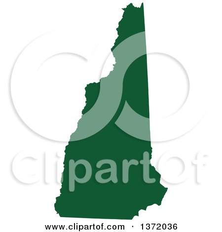 Clipart of a Dark Green Silhouetted Map Shape of the State of New Hampshire, United States - Royalty Free Vector Illustration by Jamers