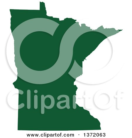 Clipart of a Dark Green Silhouetted Map Shape of the State of Minnesota, United States - Royalty Free Vector Illustration by Jamers