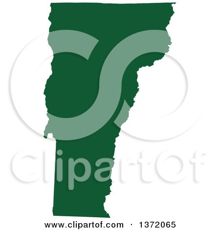 Clipart of a Dark Green Silhouetted Map Shape of the State of Vermont, United States - Royalty Free Vector Illustration by Jamers