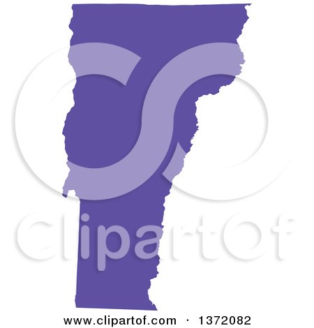 Clipart of a Purple Silhouetted Map Shape of the State of Vermont, United States - Royalty Free Vector Illustration by Jamers