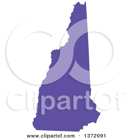 Clipart of a Purple Silhouetted Map Shape of the State of New Hampshire, United States - Royalty Free Vector Illustration by Jamers