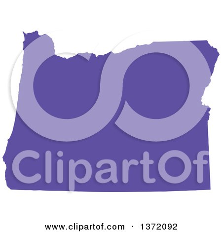 Clipart of a Purple Silhouetted Map Shape of the State of Oregon, United States - Royalty Free Vector Illustration by Jamers