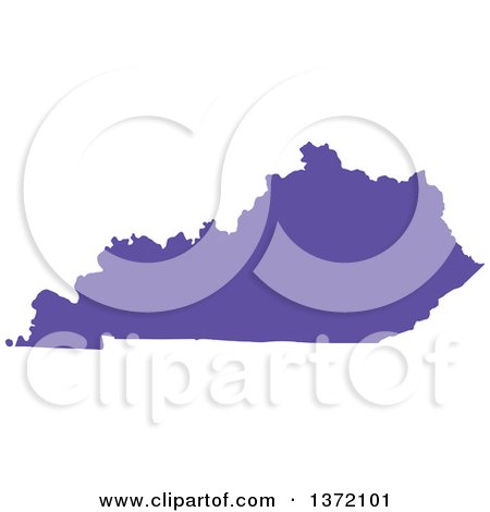 Clipart of a Purple Silhouetted Map Shape of the State of Kentucky, United States - Royalty Free Vector Illustration by Jamers