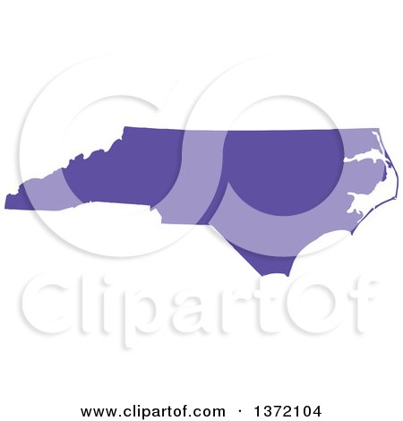 Clipart of a Purple Silhouetted Map Shape of the State of North Carolina, United States - Royalty Free Vector Illustration by Jamers