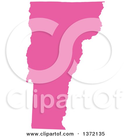Clipart of a Pink Silhouetted Map Shape of the State of Vermont, United States - Royalty Free Vector Illustration by Jamers