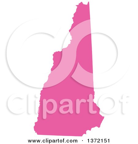 Clipart of a Pink Silhouetted Map Shape of the State of New Hampshire, United States - Royalty Free Vector Illustration by Jamers