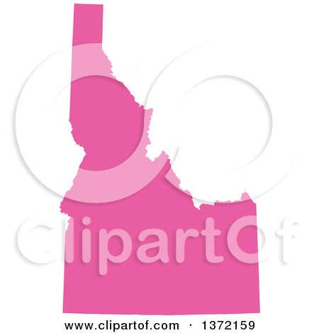 Clipart of a Pink Silhouetted Map Shape of the State of Idaho, United States - Royalty Free Vector Illustration by Jamers