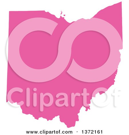 Clipart of a Pink Silhouetted Map Shape of the State of Ohio, United States - Royalty Free Vector Illustration by Jamers