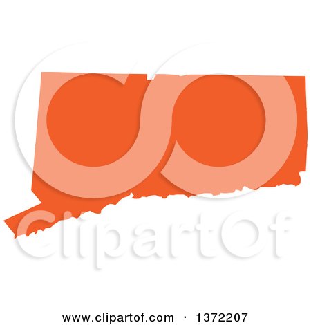 Clipart of an Orange Silhouetted Map Shape of the State of Connecticut, United States - Royalty Free Vector Illustration by Jamers