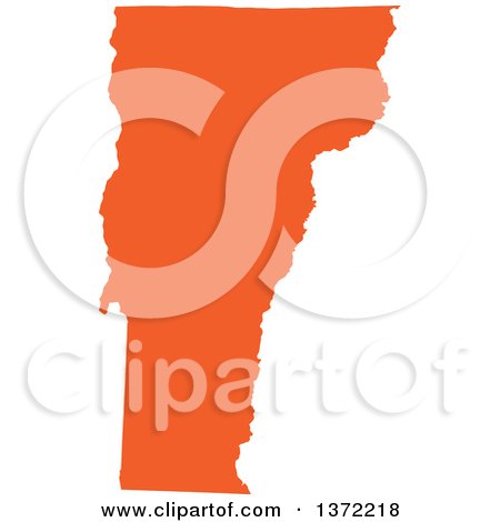 Clipart of an Orange Silhouetted Map Shape of the State of Vermont, United States - Royalty Free Vector Illustration by Jamers