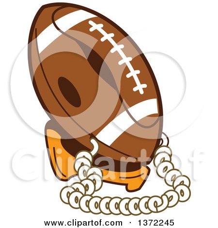 Clipart Of A Football Telephone - Royalty Free Vector Illustration by Clip Art Mascots