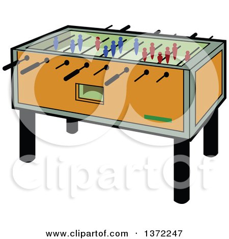 Clipart Of A Foosball Table - Royalty Free Vector Illustration by Clip Art Mascots