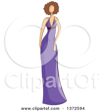 Purple elegant dress on mannequin Royalty Free Vector Image