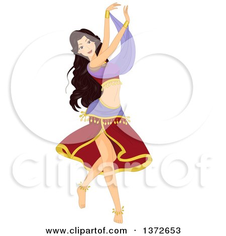 Clipart of a Woman Belly Dancing - Royalty Free Vector Illustration by BNP Design Studio