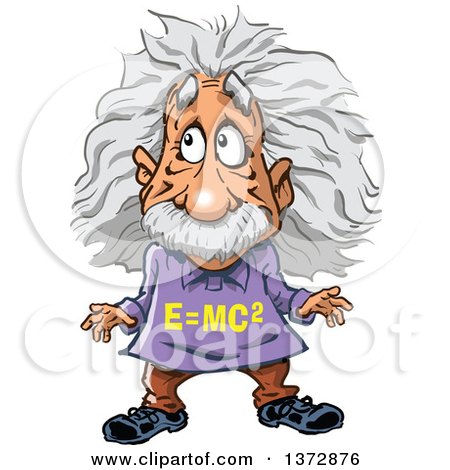 Clipart Of Albert Einstein - Royalty Free Vector Illustration by Clip Art Mascots