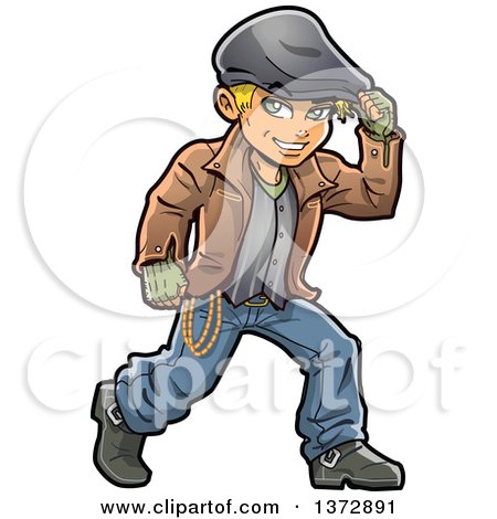 Clipart Of A Blond White Male Irish Hooligan - Royalty Free Vector Illustration by Clip Art Mascots