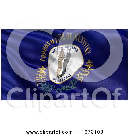 Clipart of a 3d Rippling State Flag of Kentucky, USA - Royalty Free Illustration by stockillustrations