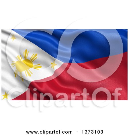 Clipart of a 3d Waving Flag of the Philippines - Royalty Free Illustration by stockillustrations