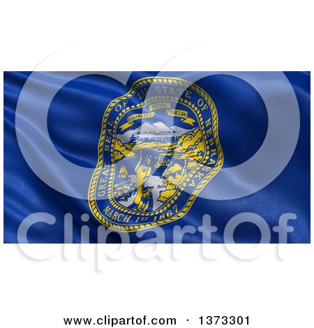 Clipart of a 3d Rippling State Flag of Nebraska, USA - Royalty Free Illustration by stockillustrations
