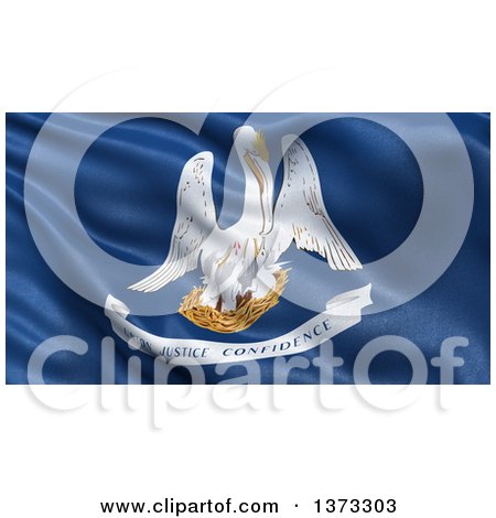 Clipart of a 3d Rippling State Flag of Louisiana, USA - Royalty Free Illustration by stockillustrations