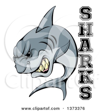Clipart of a Vicious Shark Mascot Attacking with Text - Royalty Free Vector Illustration by AtStockIllustration