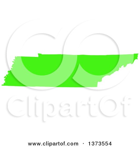 Clipart of a Lyme Disease Awareness Lime Green Colored Silhouetted Map of the State of Tennessee, United States - Royalty Free Vector Illustration by Jamers