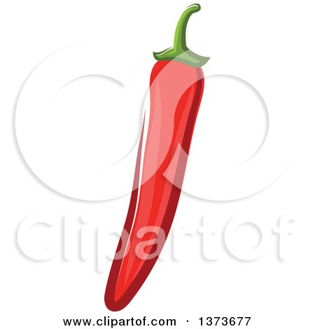 Clipart of a Cartoon Red Chili Pepper - Royalty Free Vector Illustration by Vector Tradition SM